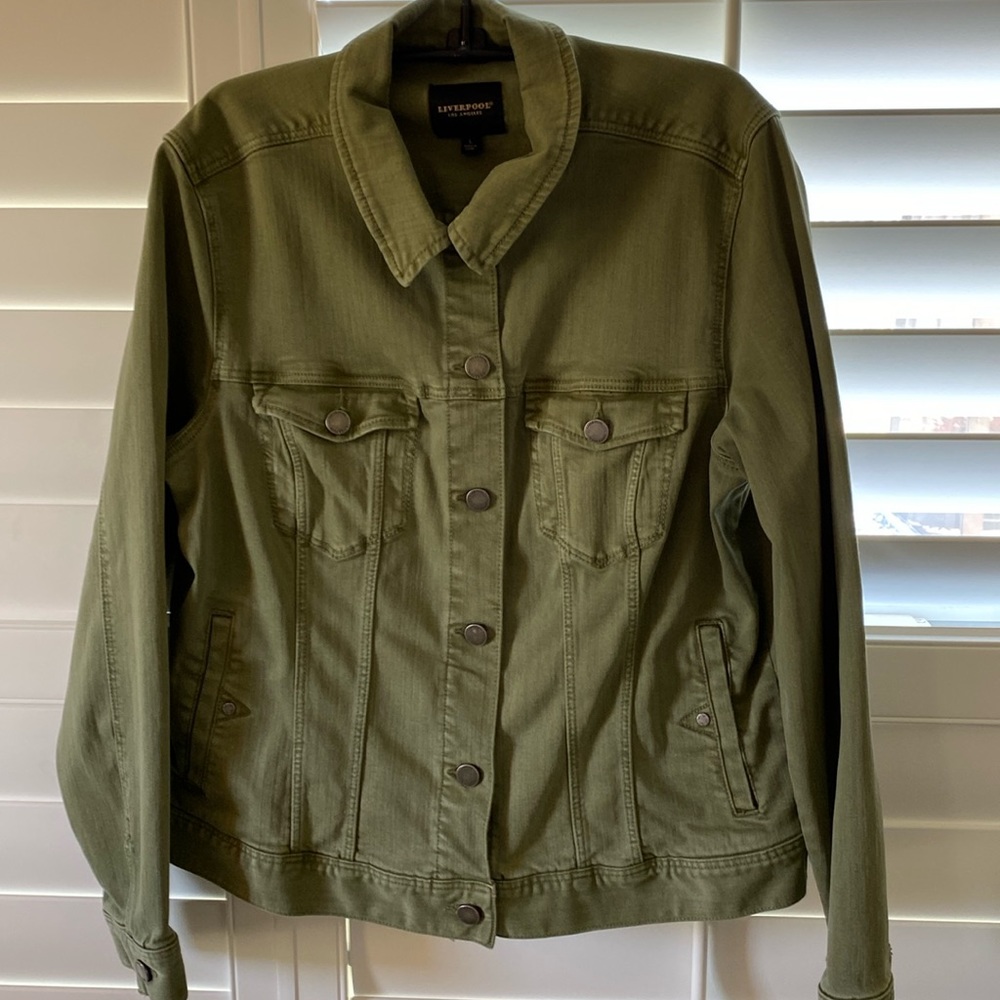 Liverpool green denim jacket size large.